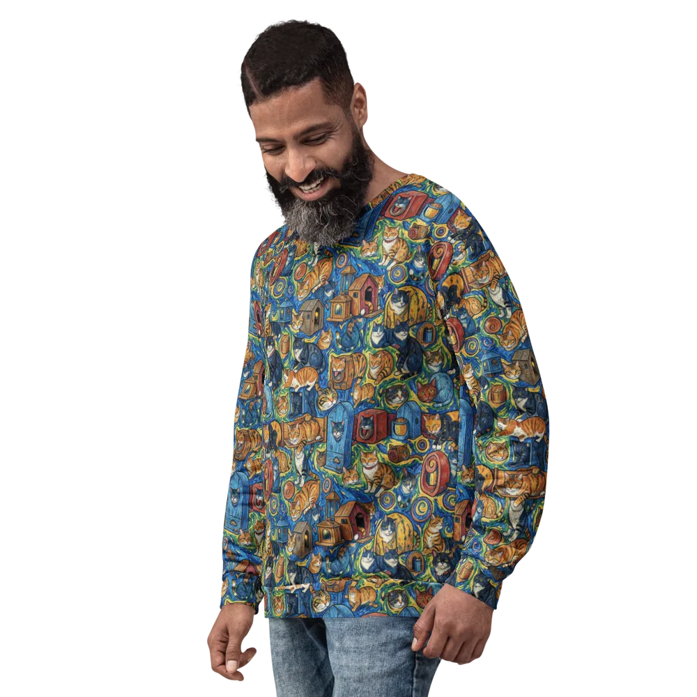 Midnight Meow on Sweatshirt — Left Front
