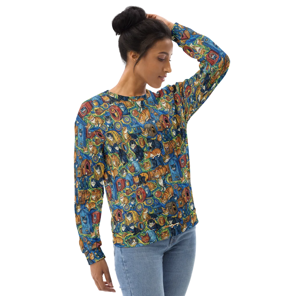 Midnight Meow on Sweatshirt — Right Front