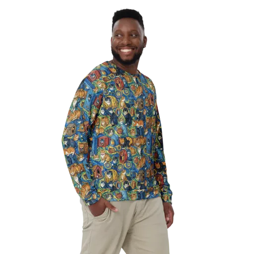 Midnight Meow on a Sweatshirt