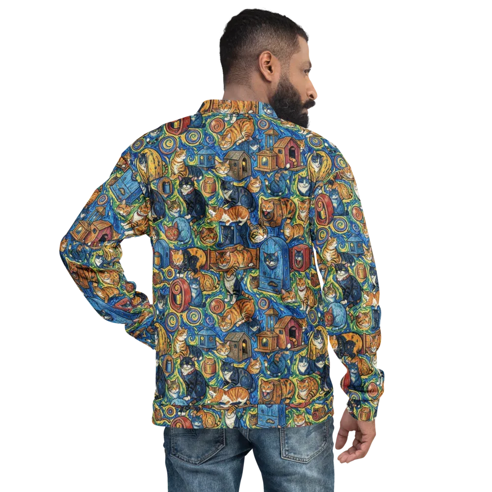 Midnight Meow on Bomber Jacket — Back