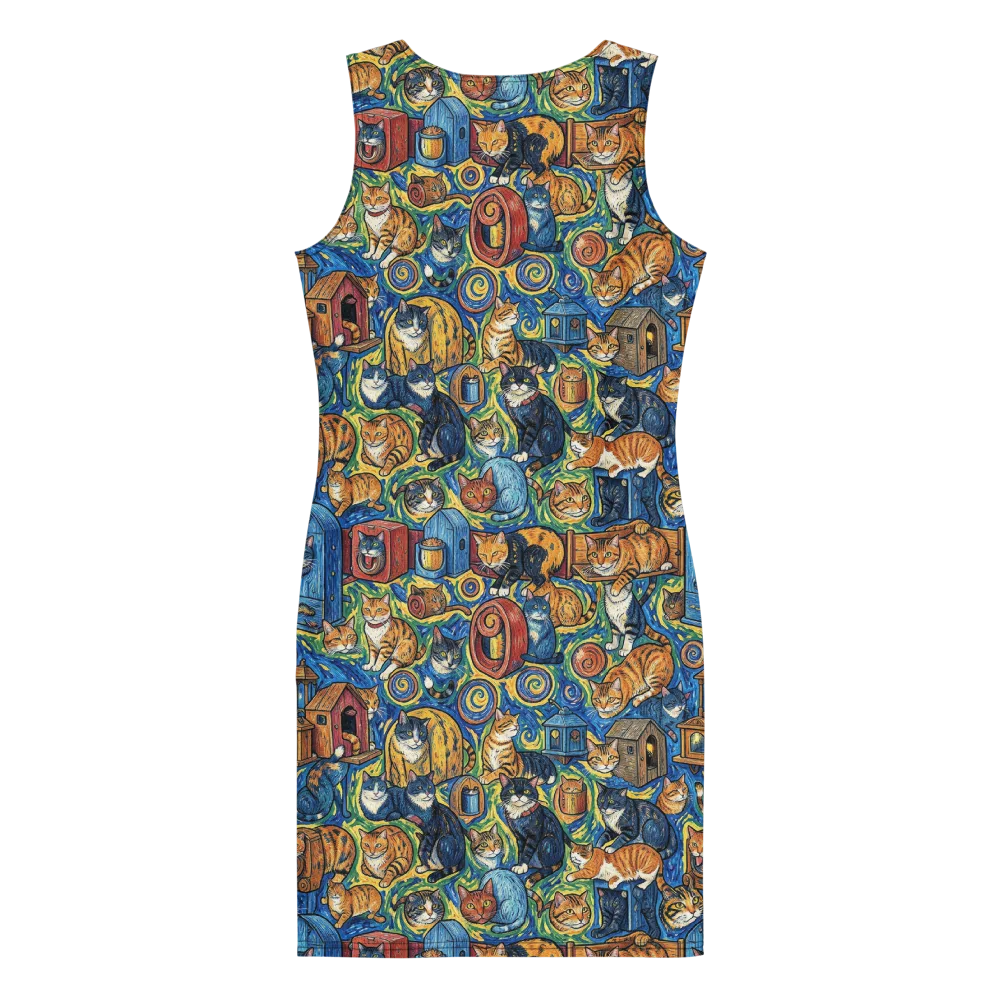 Midnight Meow on Bodycon Dress — Back