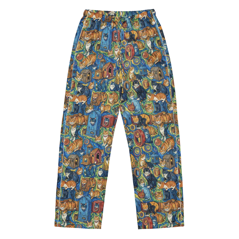 Midnight Meow on Women's Pajama Pants — Front
