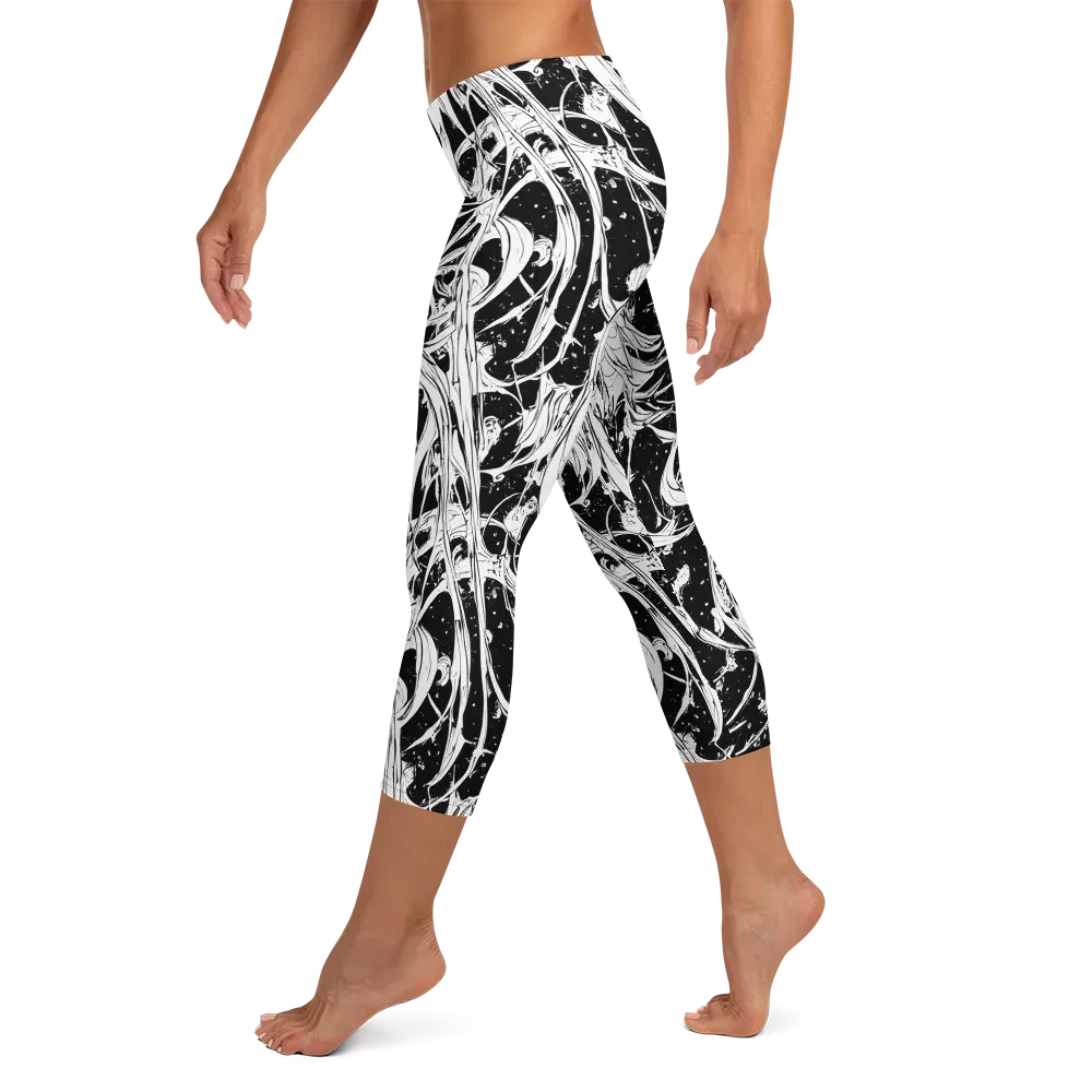 Nocturne Vines on Capri Leggings — Left