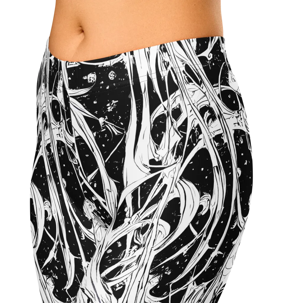 Nocturne Vines on Capri Leggings — Zoomed-in
