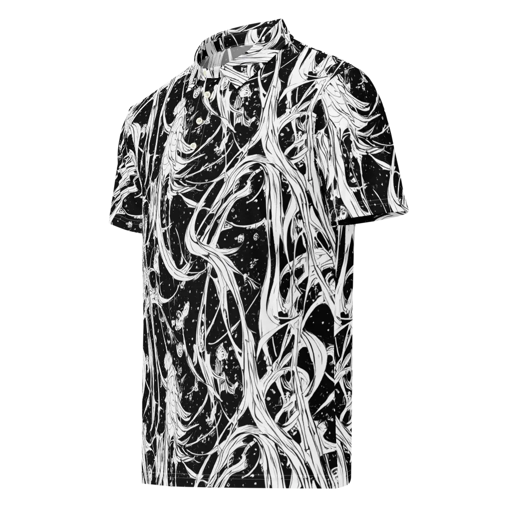 Nocturne Vines on Men's Slim Fit Polo Shirt — Left Front