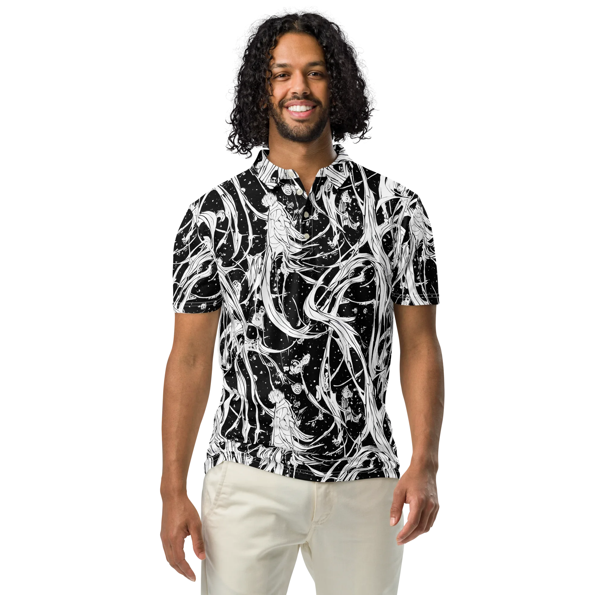 Nocturne Vines on Men's Slim Fit Polo Shirt — Front