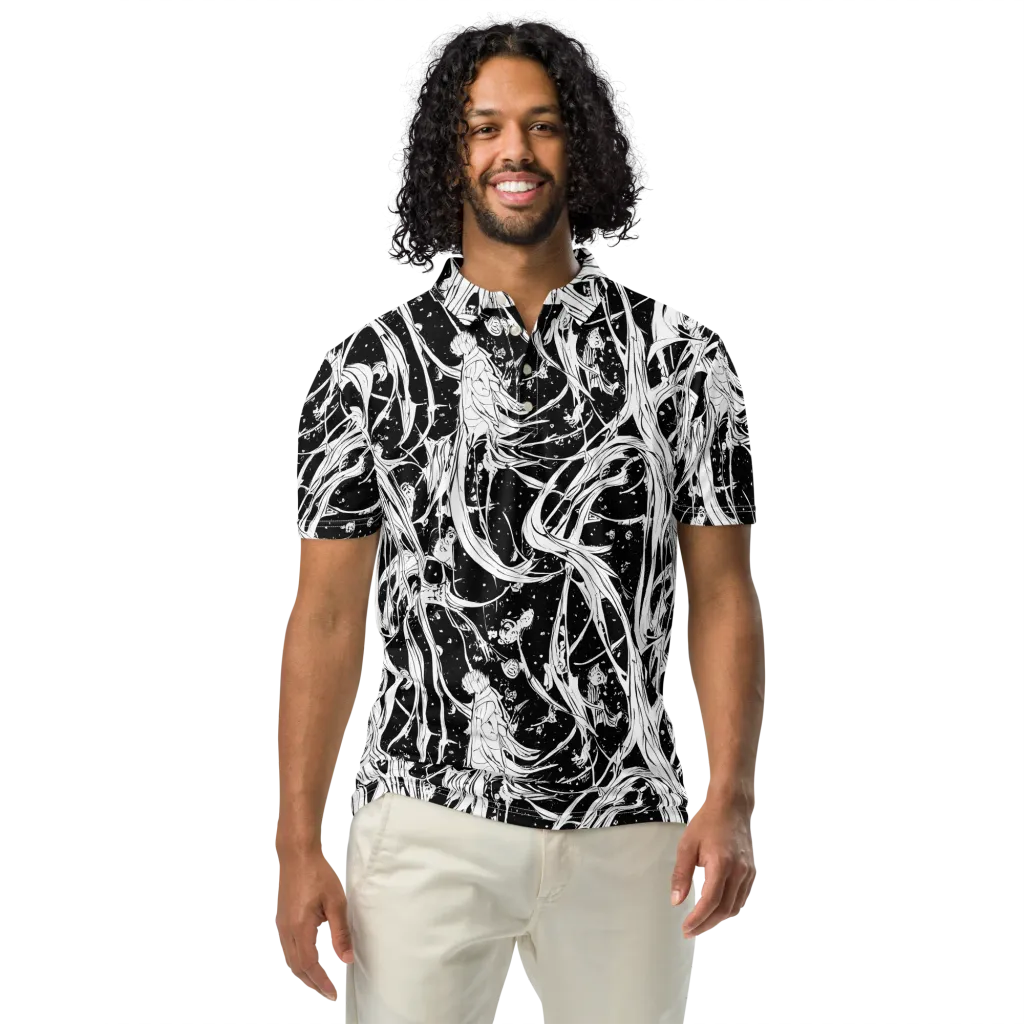 Nocturne Vines on Men's Slim Fit Polo Shirt — Front