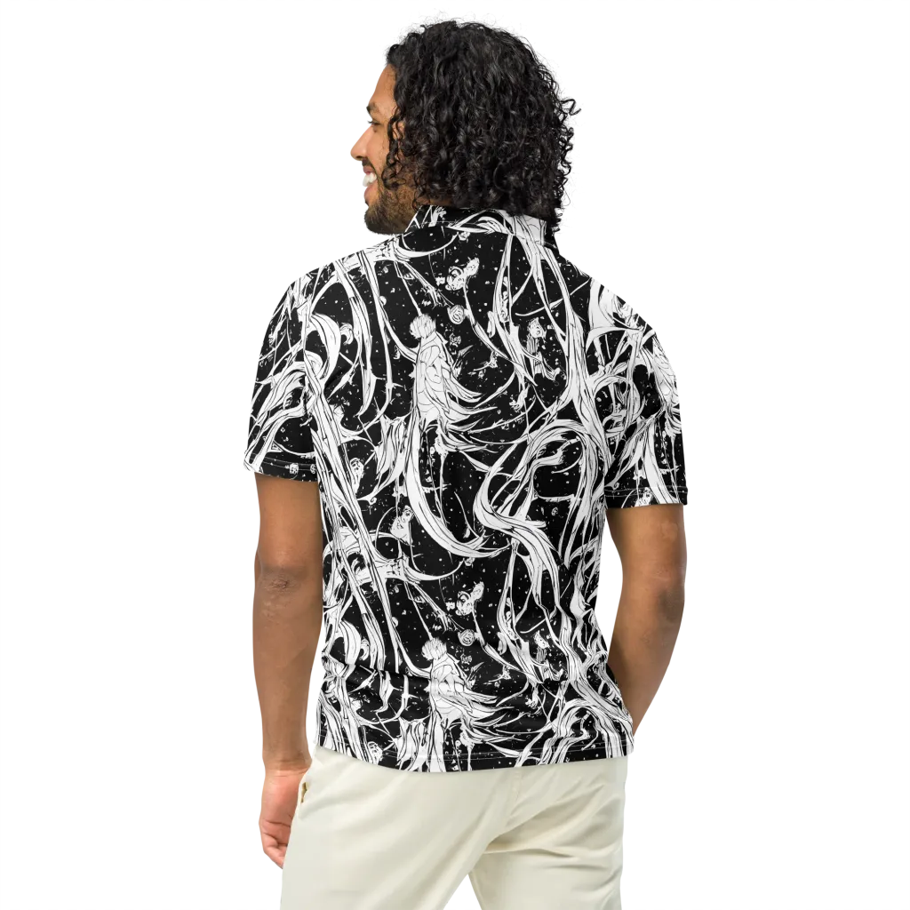 Nocturne Vines on Men's Slim Fit Polo Shirt — Back