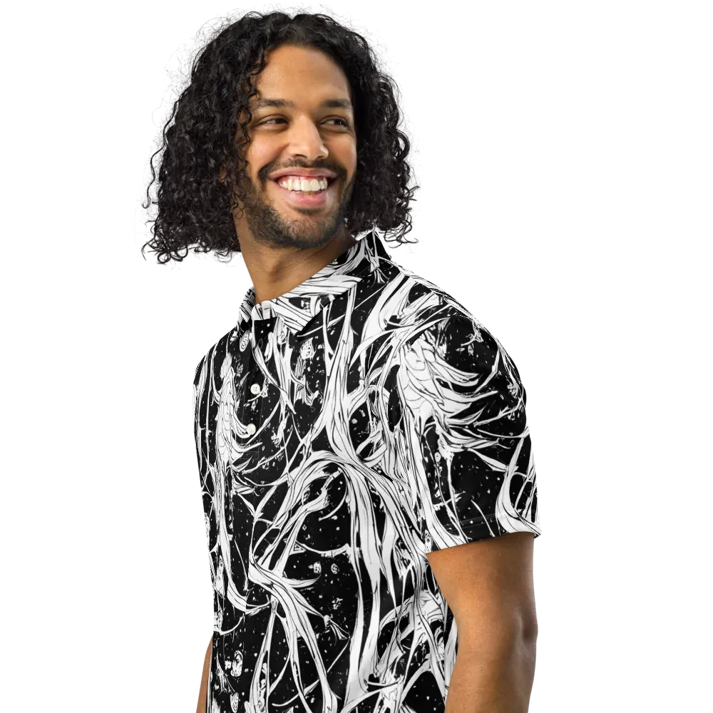 Nocturne Vines on Men's Slim Fit Polo Shirt — Left Front