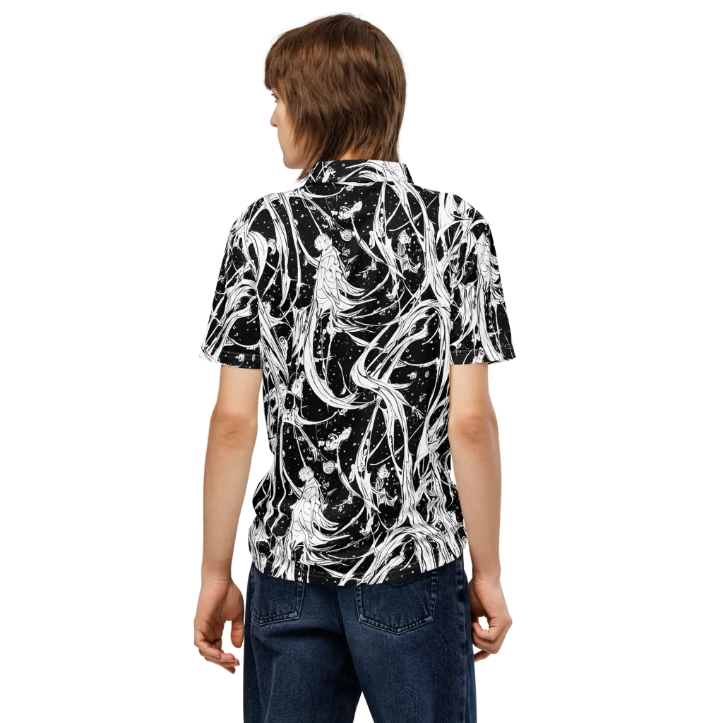Nocturne Vines on Men's Slim Fit Polo Shirt — Back