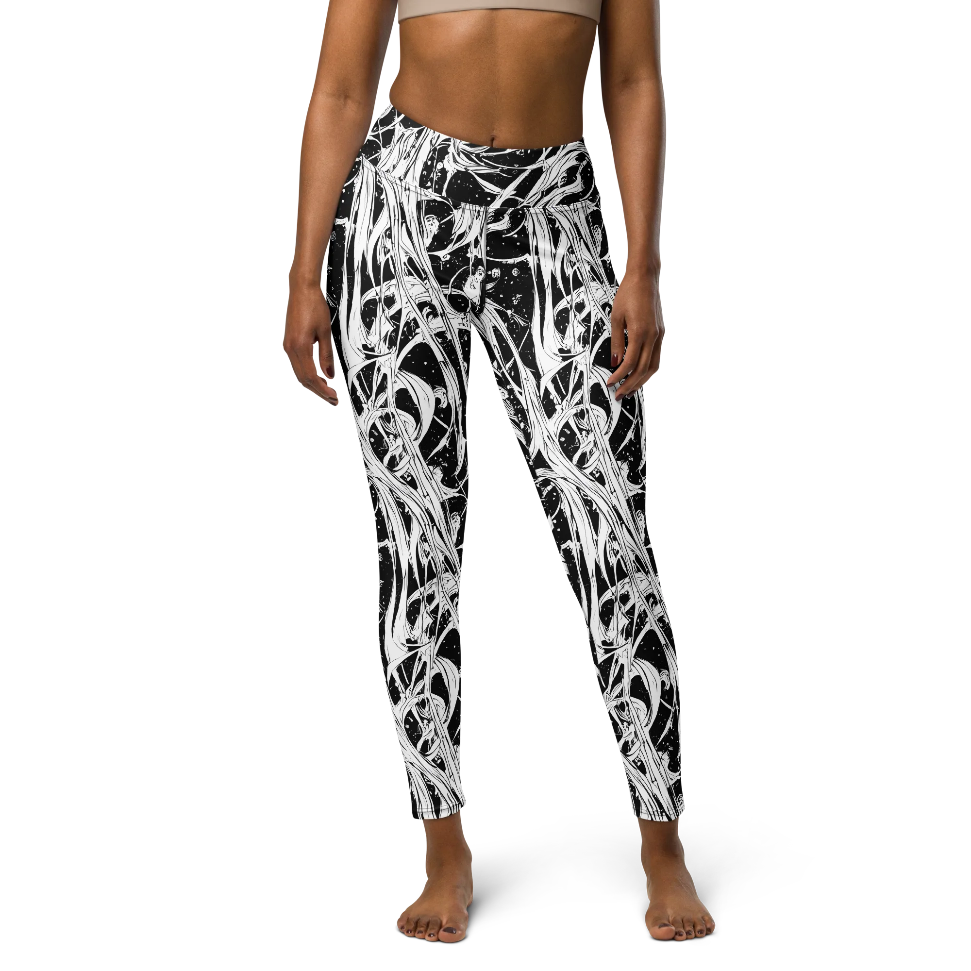 Nocturne Vines on Yoga Leggings — Front