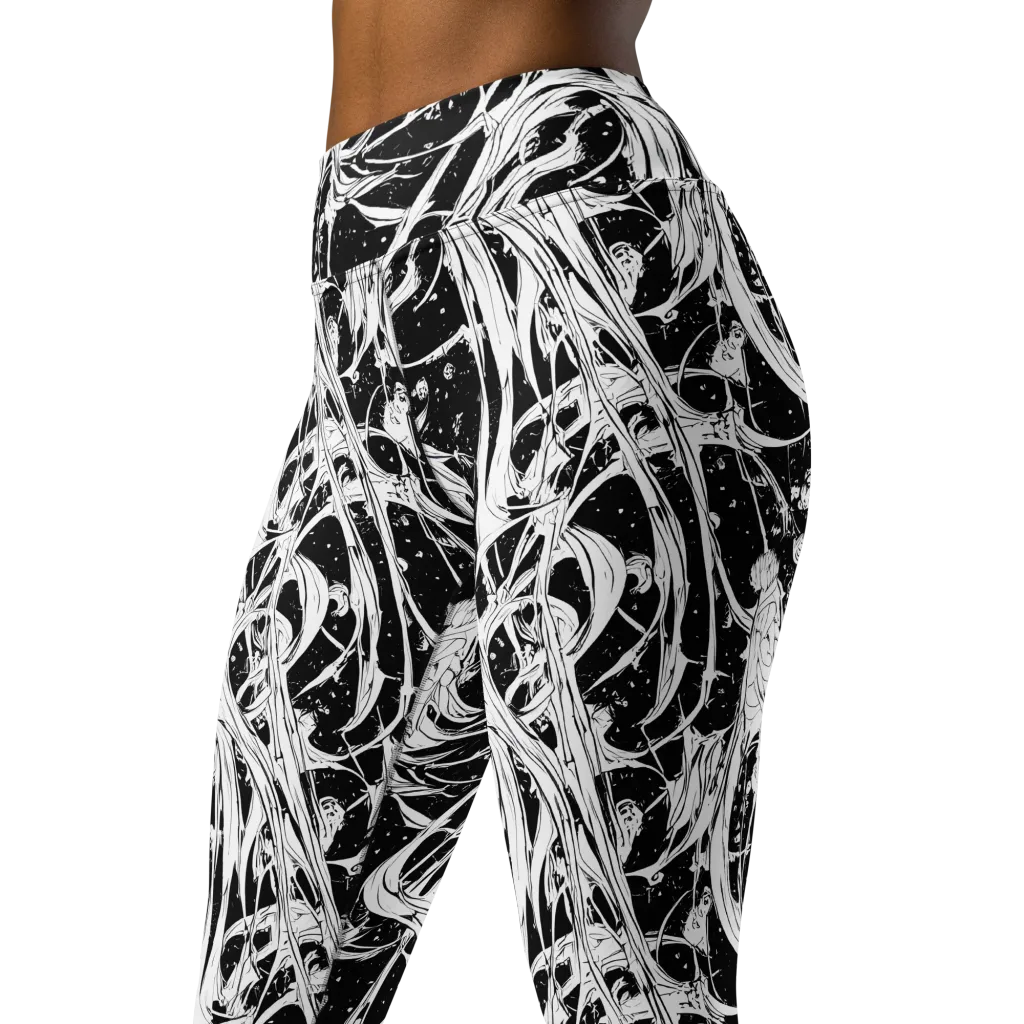 Nocturne Vines on Yoga Leggings — Left Front