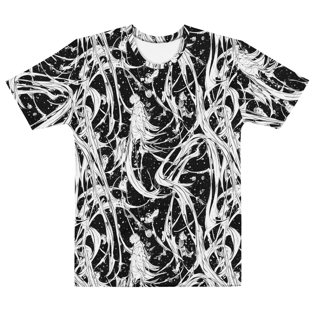 Nocturne Vines on Men's Cotton Crew Neck T-Shirt — Front
