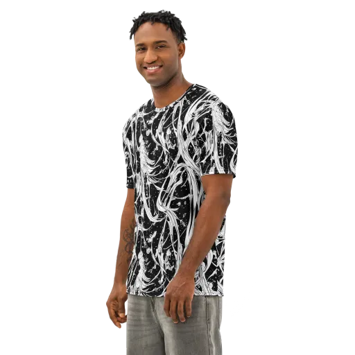 Nocturne Vines on a Men's Cotton Crew Neck T-Shirt