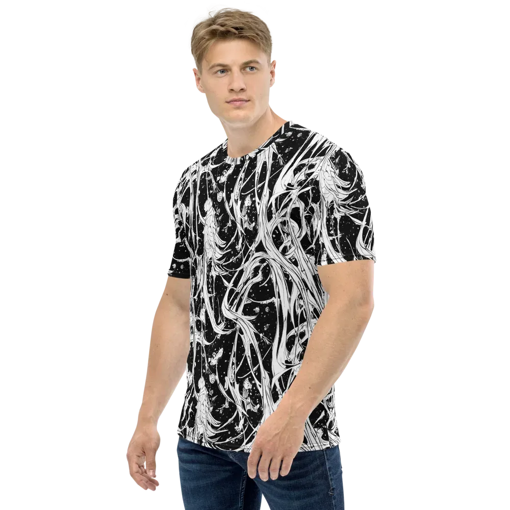 Nocturne Vines on Men's Crew Neck T-Shirt — Left