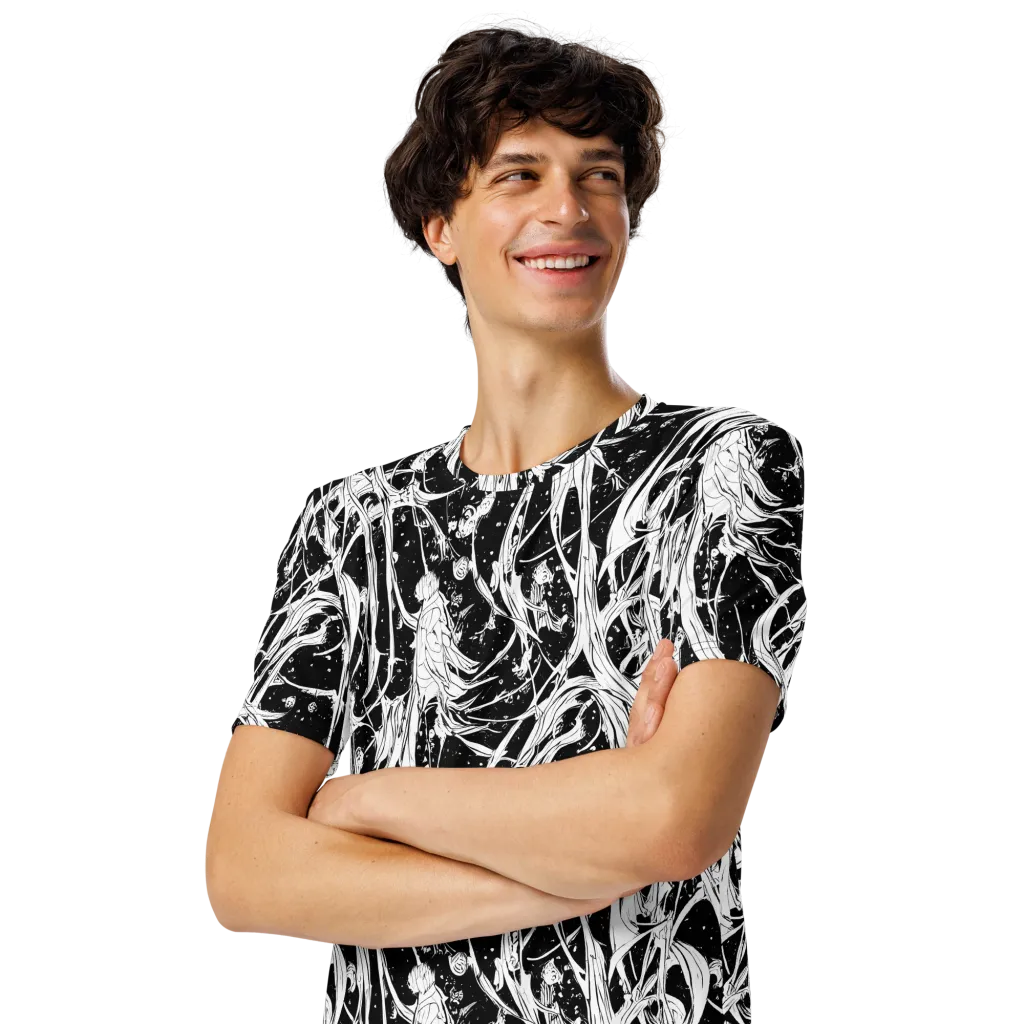 Nocturne Vines on Men's Crew Neck T-Shirt — Left Front