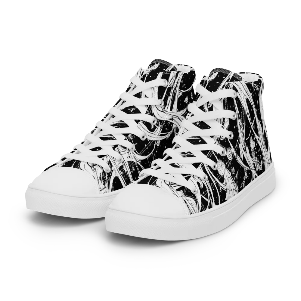 Nocturne Vines on Women's High Top Canvas Shoes — Left Front