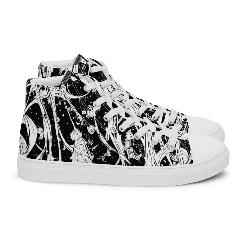 Nocturne Vines on Women's High Top Canvas Shoes — Right