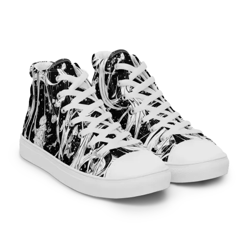 Nocturne Vines on a Women's High Top Canvas Shoes