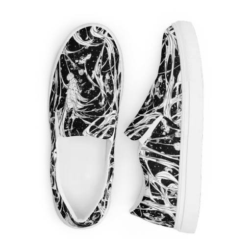 Nocturne Vines on a Men's Slip-On Canvas Shoes