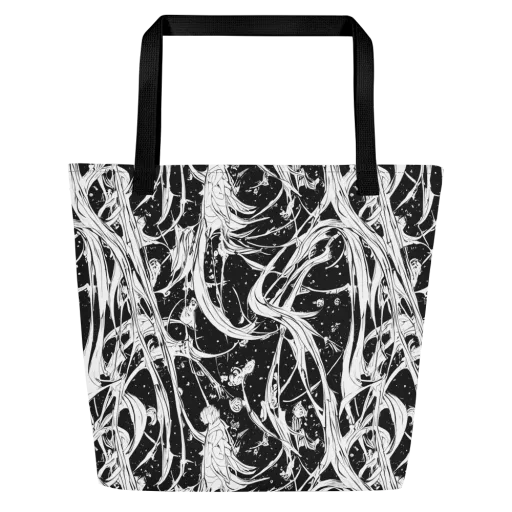 Nocturne Vines on a Large Tote Bag W/ Pocket