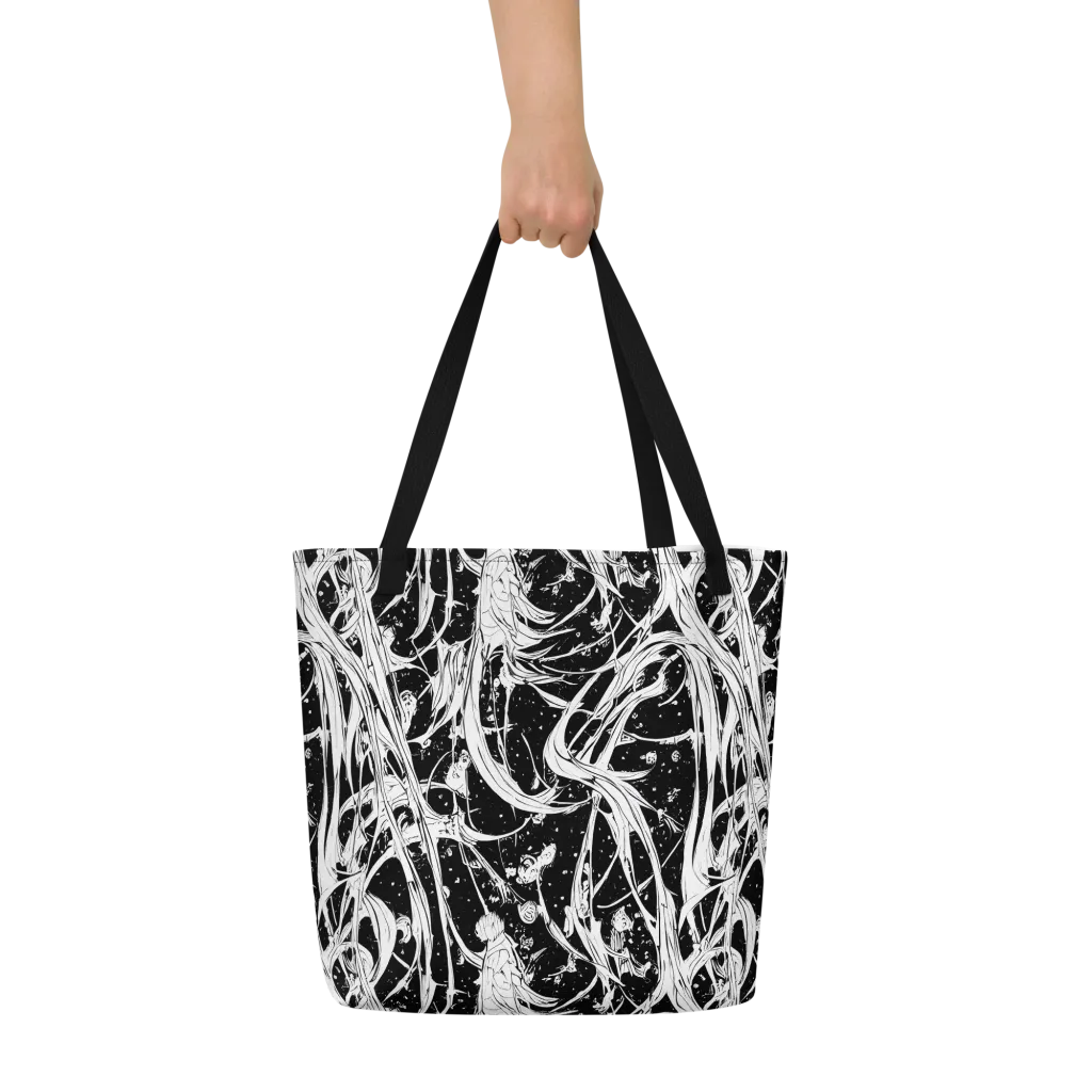 Nocturne Vines on Large Tote Bag W/ Pocket — Front