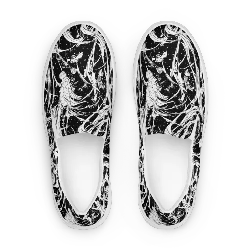 Nocturne Vines on a Women's Slip-On Canvas Shoes