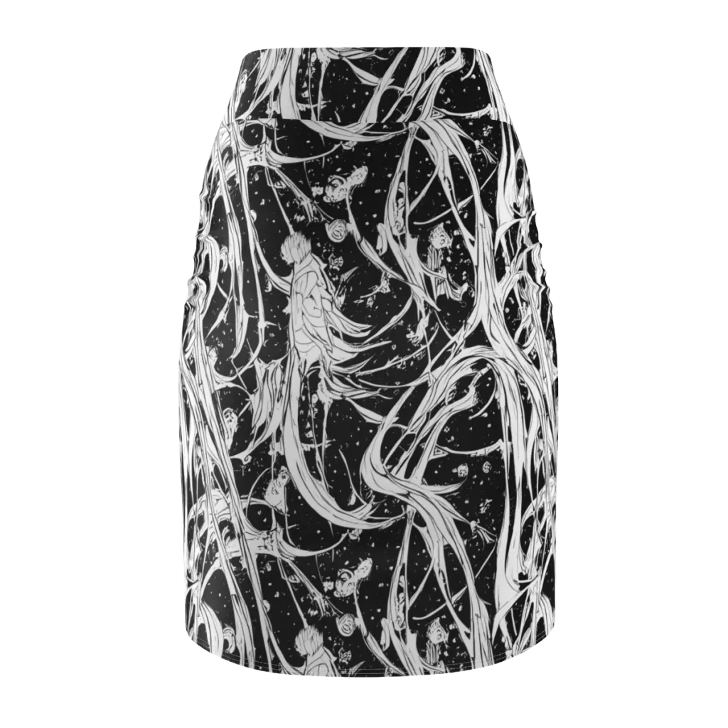 Nocturne Vines on Pencil Skirt — Back