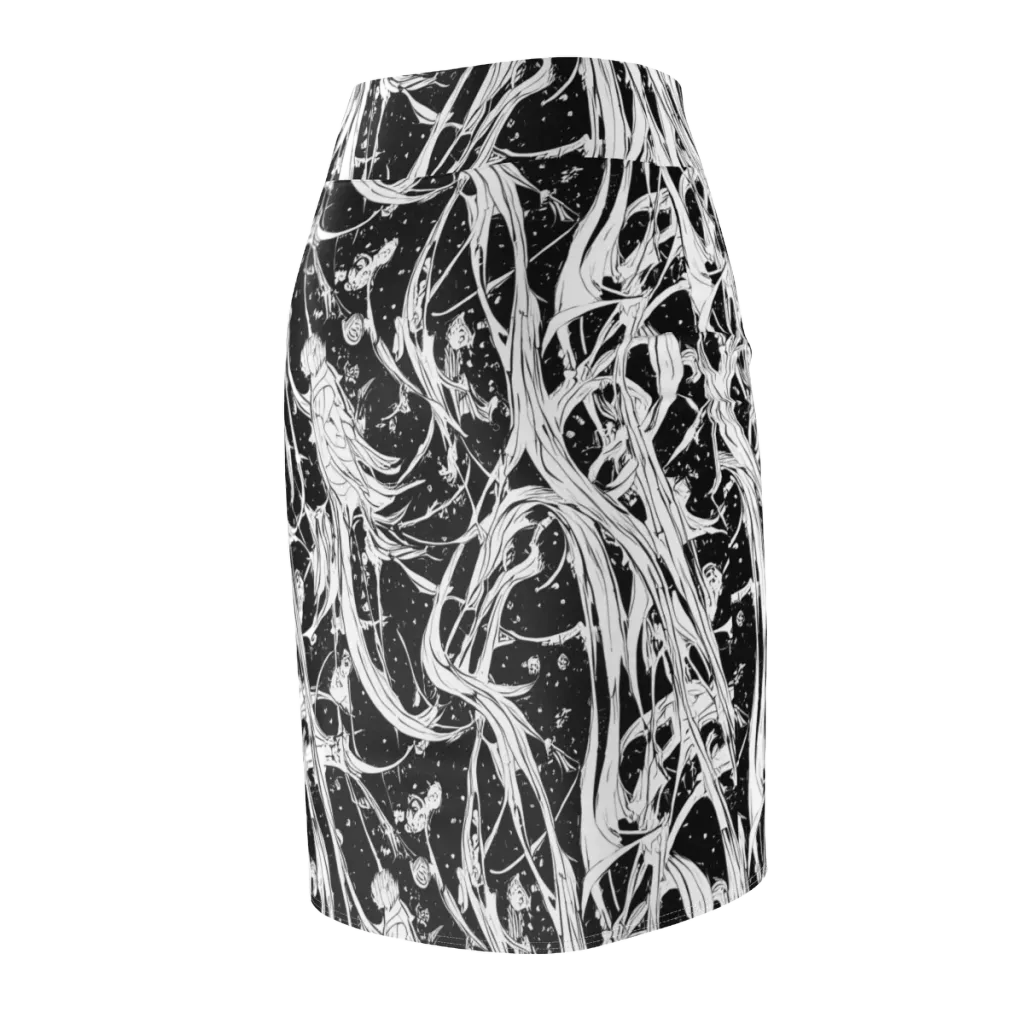 Nocturne Vines on Pencil Skirt — Back Side
