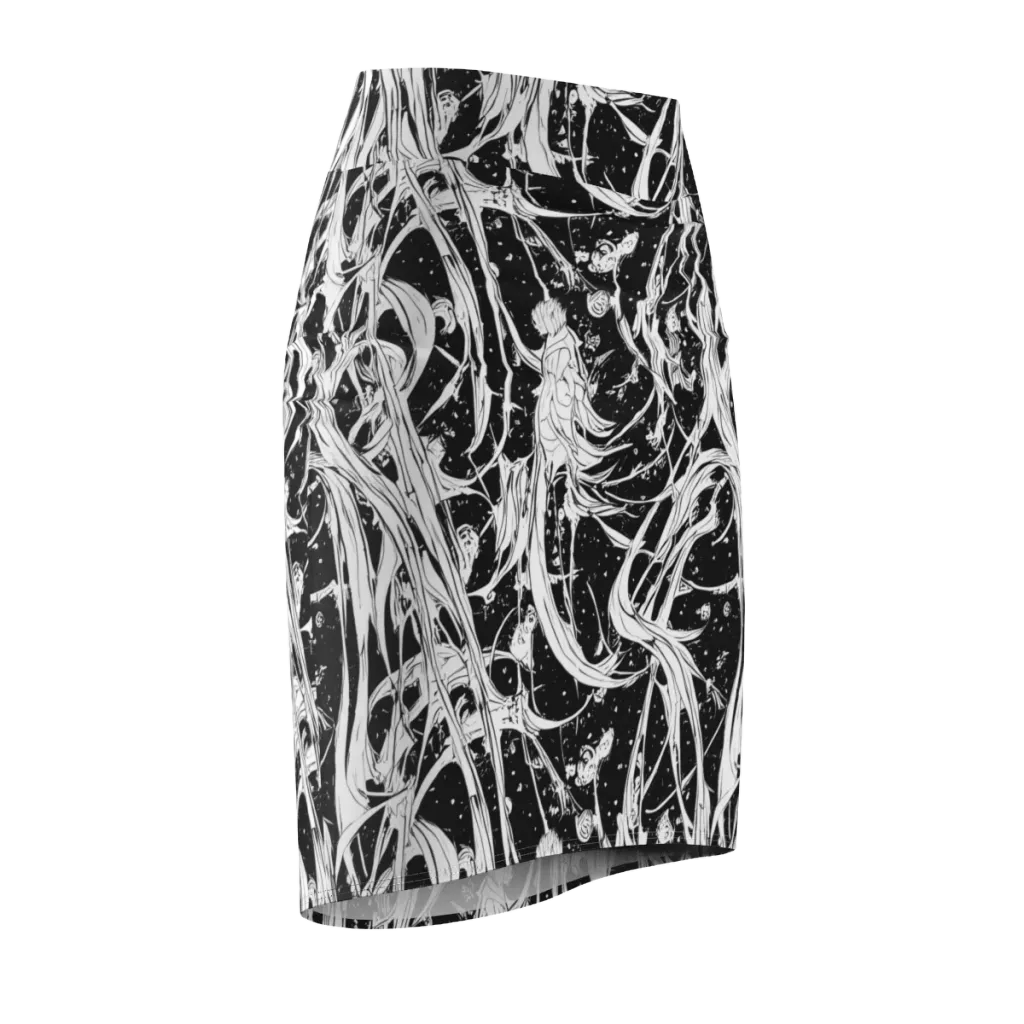 Nocturne Vines on Pencil Skirt — Front Side