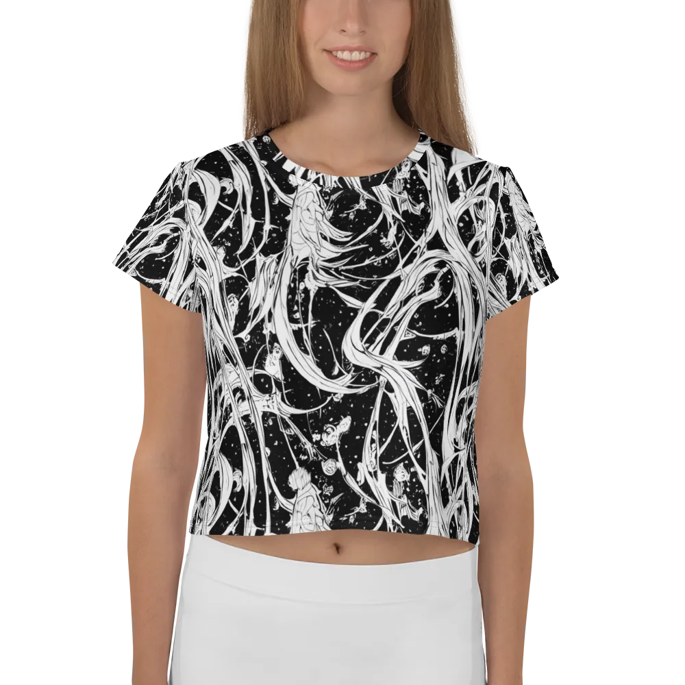 Nocturne Vines on Crop Tee — Front