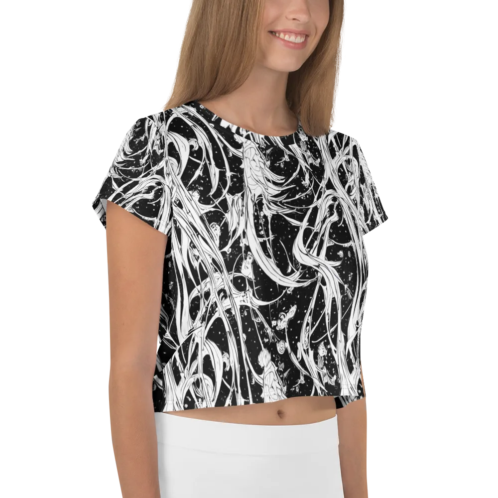 Nocturne Vines on Crop Tee — Right