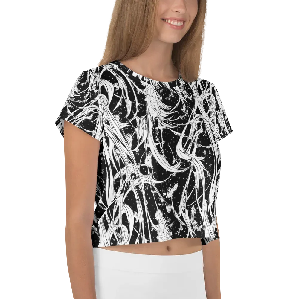 Nocturne Vines on Crop Tee — Right