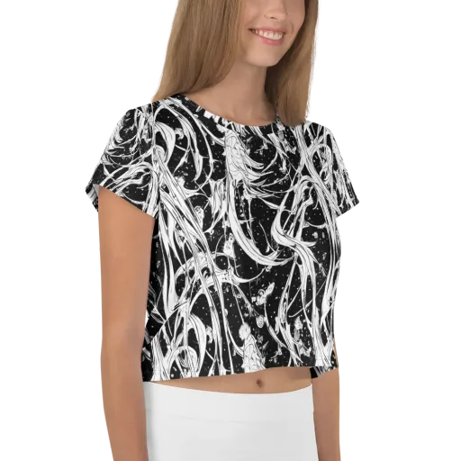 Nocturne Vines on a Crop Tee