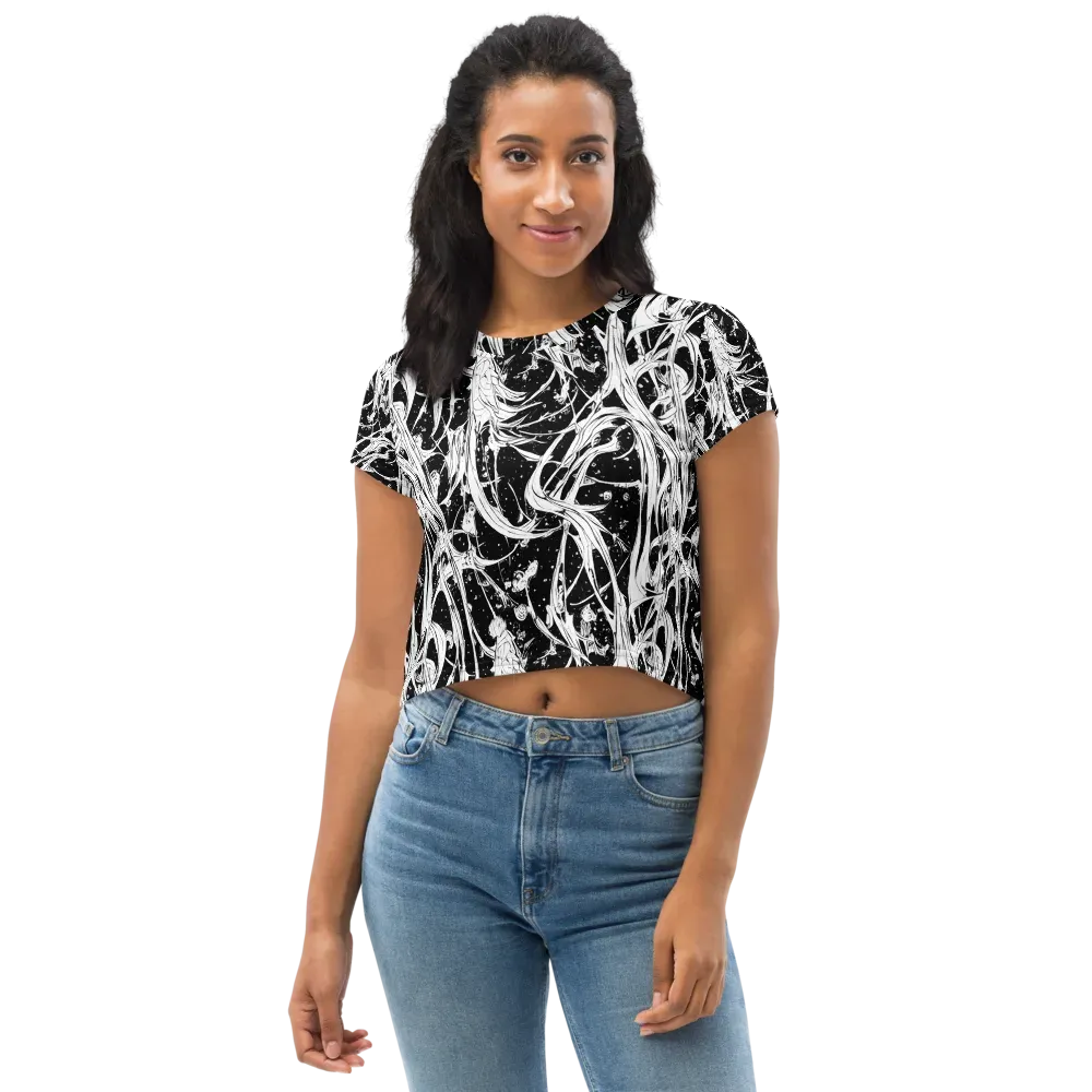 Nocturne Vines on Crop Tee — Front