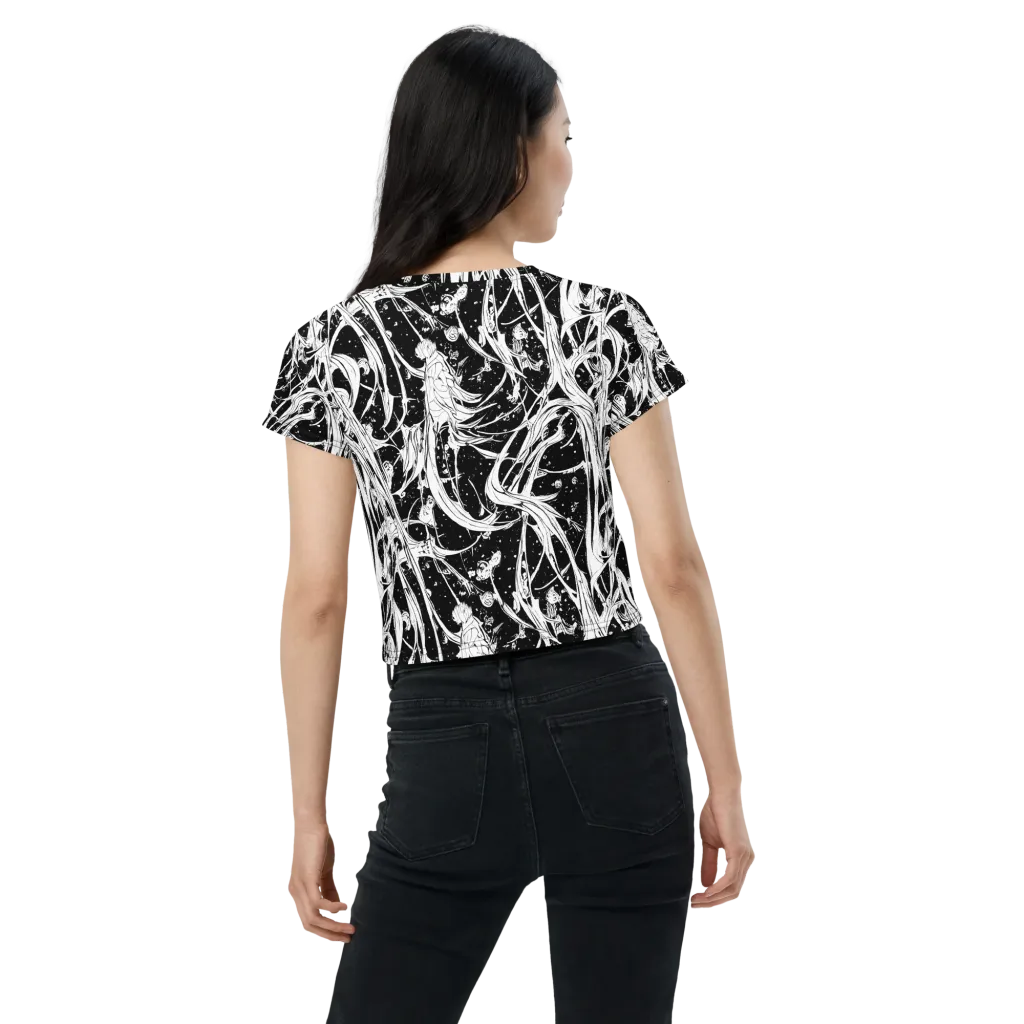 Nocturne Vines on Crop Tee — Back
