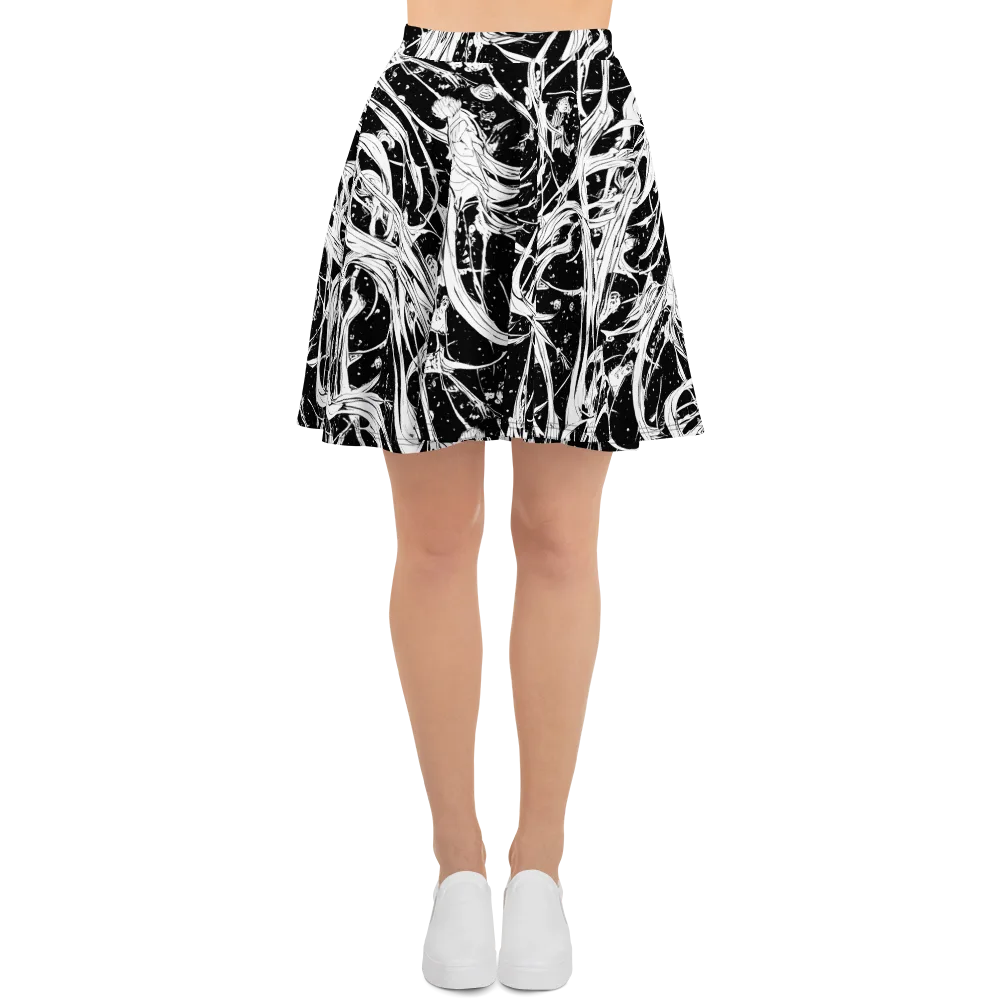 Nocturne Vines on Skater Skirt — Front