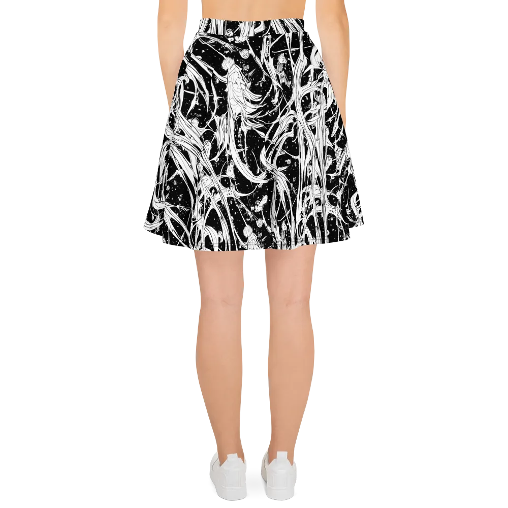 Nocturne Vines on Skater Skirt — Back