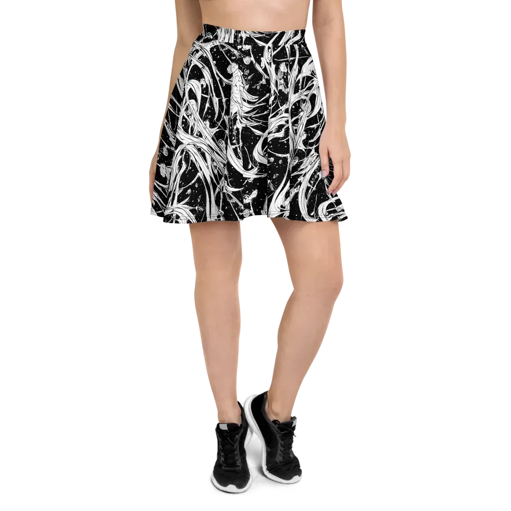 Nocturne Vines on Skater Skirt — Front