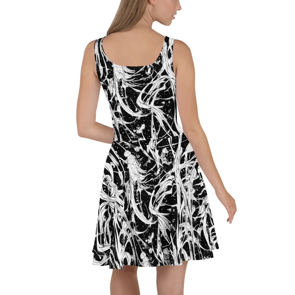 Nocturne Vines on Skater Dress — Back