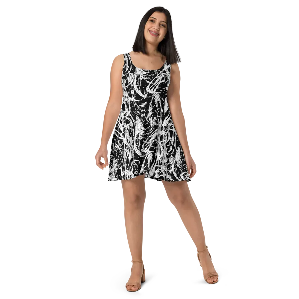 Nocturne Vines on Skater Dress — Front
