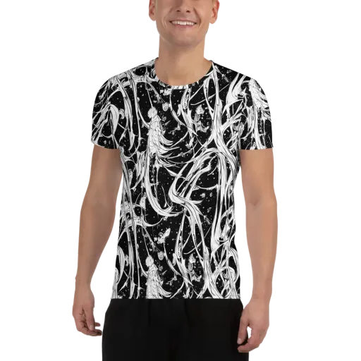 Nocturne Vines on a Men's Athletic T-Shirt