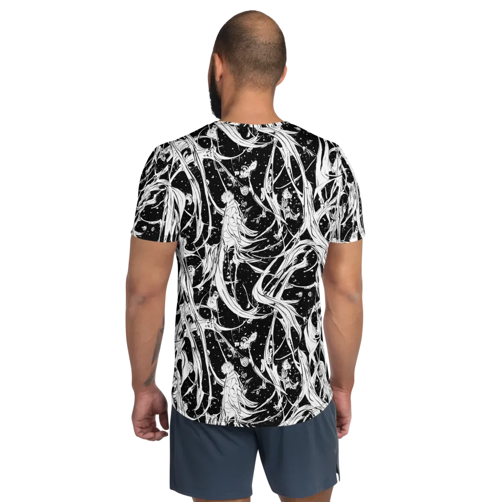 Nocturne Vines on Men's Athletic T-Shirt — Back