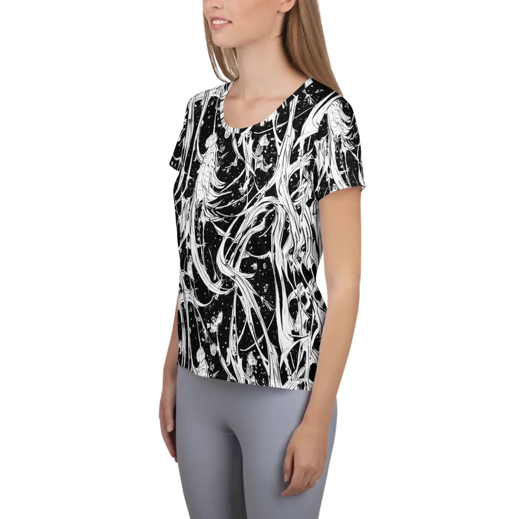 Nocturne Vines on Women's Athletic T-Shirt — Left