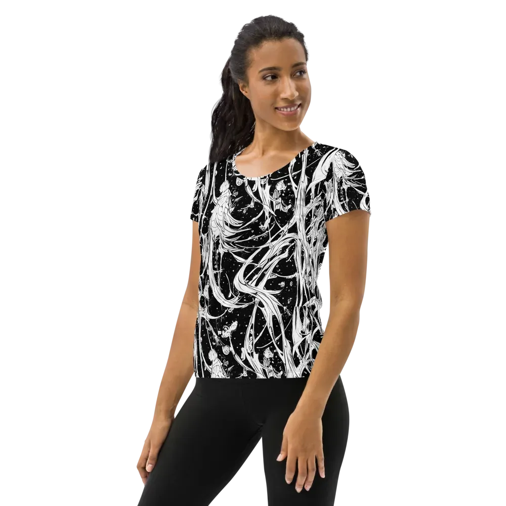 Nocturne Vines on Women's Athletic T-Shirt — Left