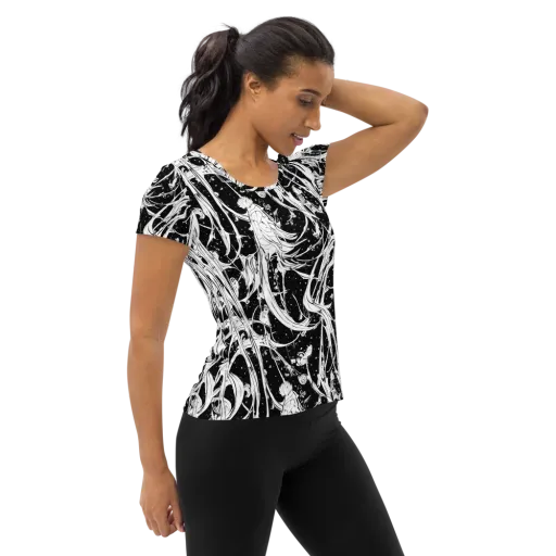 Nocturne Vines on a Women's Athletic T-Shirt