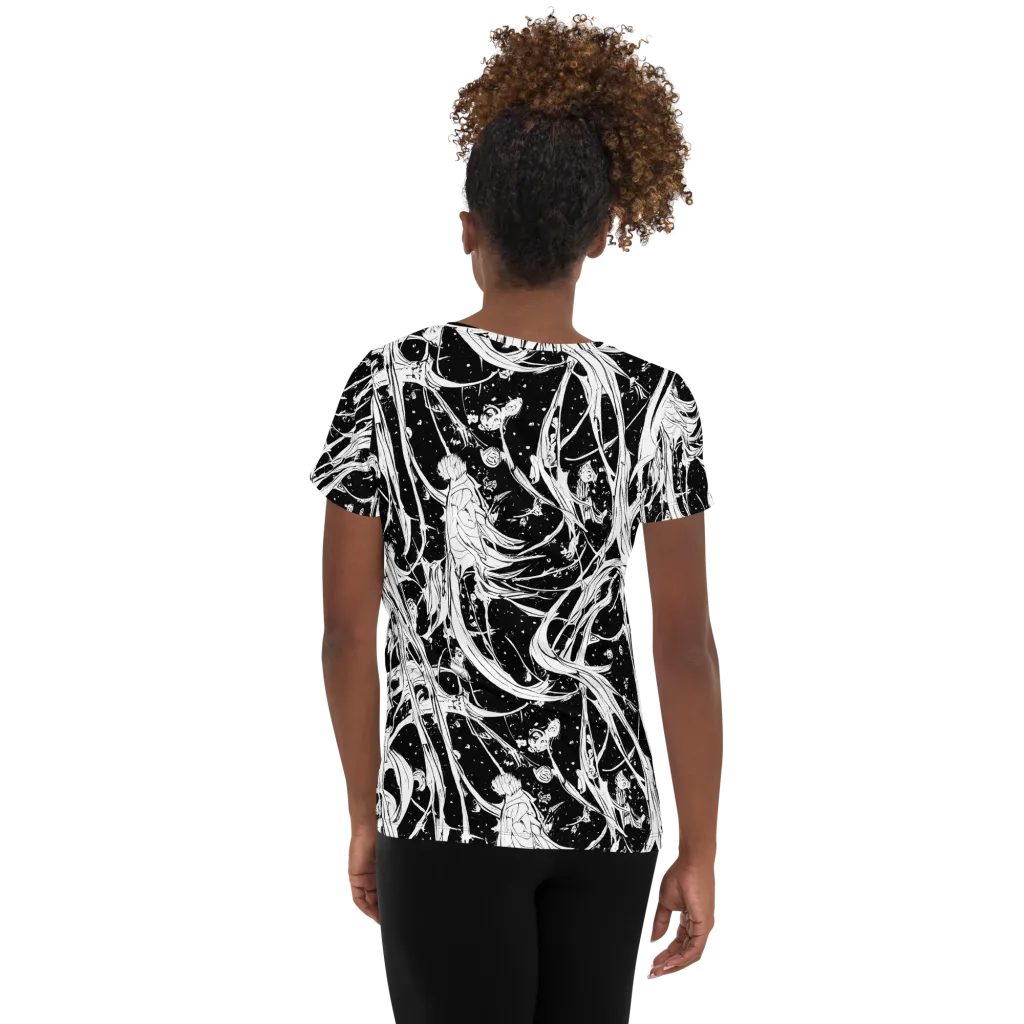 Nocturne Vines on Women's Athletic T-Shirt — Back