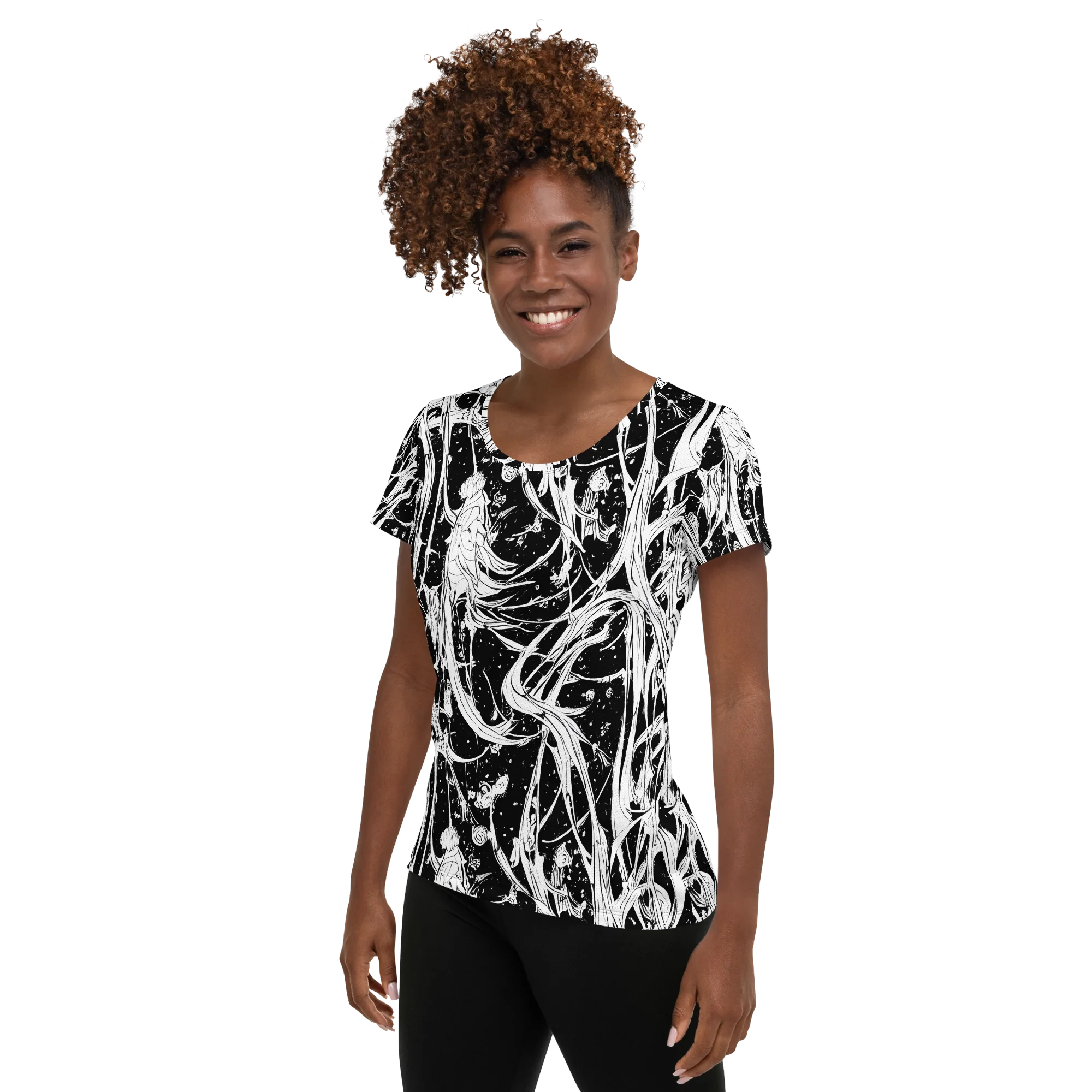 Nocturne Vines on Women's Athletic T-Shirt — Left
