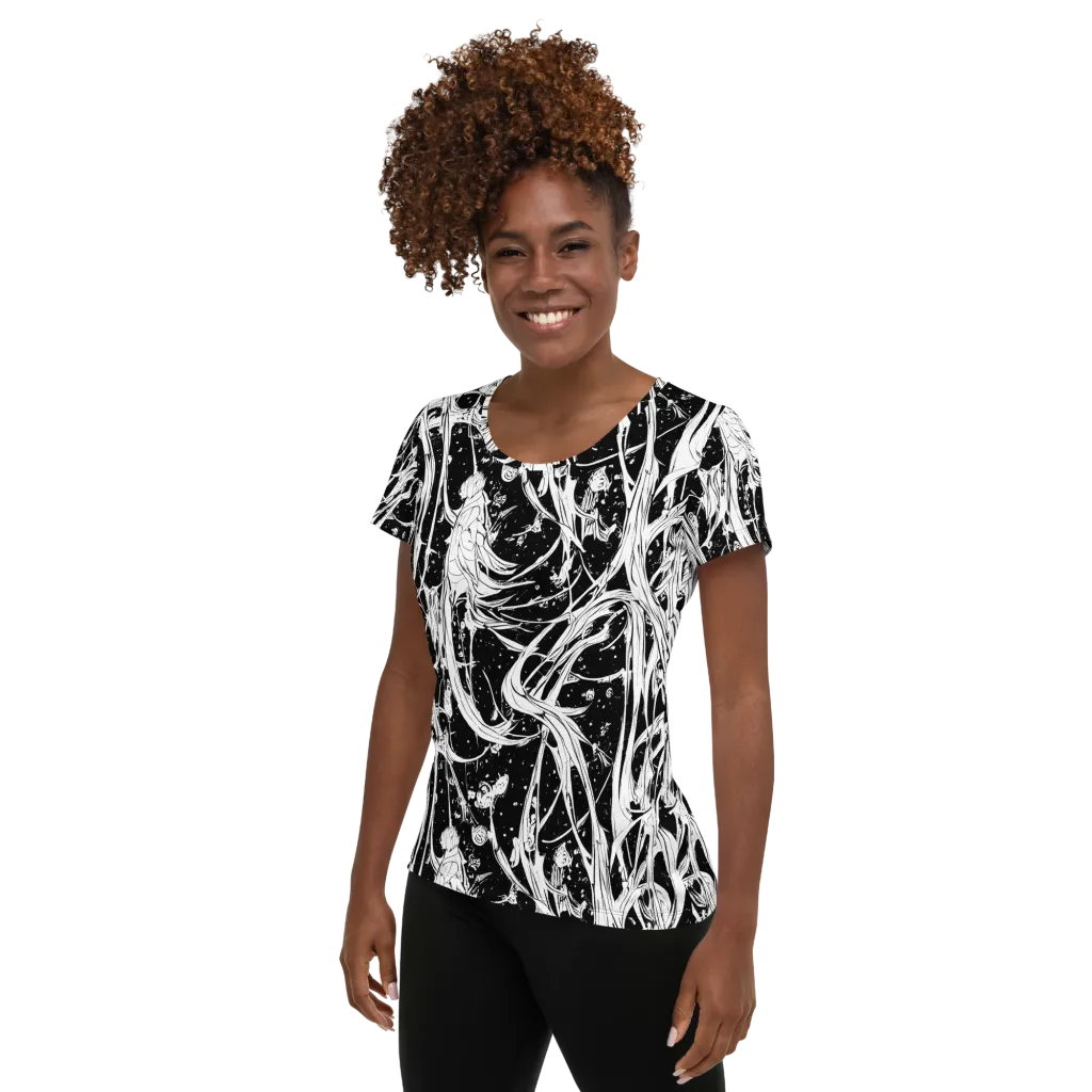Nocturne Vines on Women's Athletic T-Shirt — Left