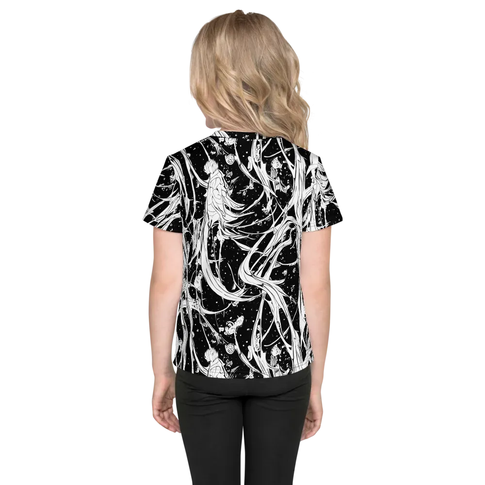 Nocturne Vines on Kids Crew Neck T-Shirt — Back